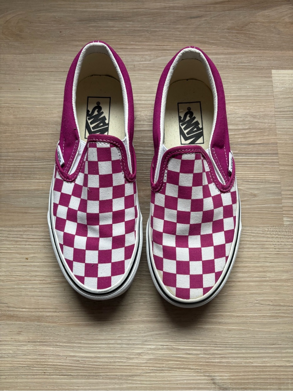 Vans checkered slip on shoes – size 6